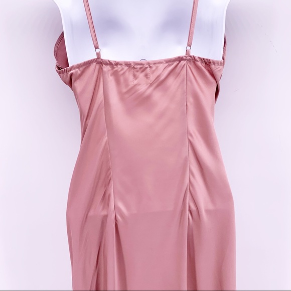 DREW Anthropologie Mauve Satin Midi Dress Sz S - Picture 7 of 8